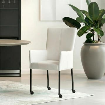 Set van 8 Leren eetkamerstoelen Deal met armleuning -, Ophalen of Verzenden, Nieuw, Leer