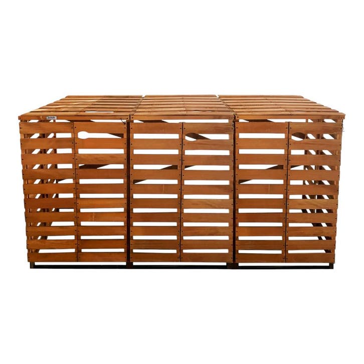 Lendo Online Wheelie Bin Surround Triple 215x80x118 cm Bois, Jardin & Terrasse, Jardin & Terrasse Autre