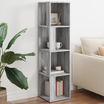 vidaXL Hoekkast 33x33x132 cm bewerkt hout grijs sonoma, Verzenden, Nieuw