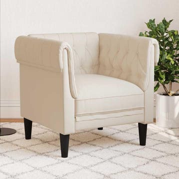 vidaXL Fauteuil Chesterfield-stijl linnen, Verzenden, Nieuw