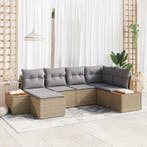 vidaXL Tuinbank Set met kussen 7 pcs Beige en Lichtgrijs, Verzenden, Nieuw
