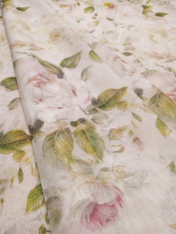 B695 - 570 x 140 cm - Chiffon in 100% di Pura Seta –