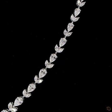 Collier - 14 carats Or blanc - 20.60ct. tw. Rose Diamant, Nieuw