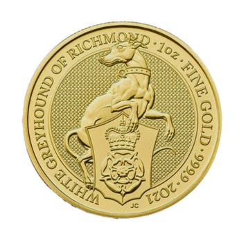 Gouden Queens Beasts - White Greyhound 2021 1 troy ounce