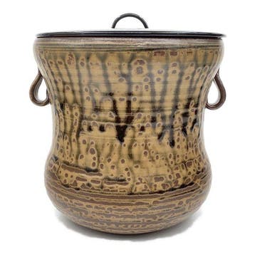 Shigaraki-ware Mizusashi door Sahei Uda – Gesigneerde