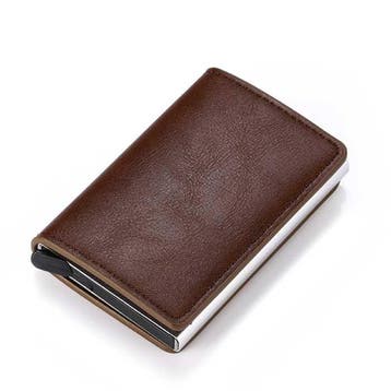 RFID Creditcard Houder Portemonnee - Vintage Leren Aluminium, Verzenden, Nieuw