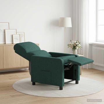 vidaXL Recliner Donkergroen Polyester, Verzenden