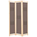 vidaXL Kamerscherm met 3 panelen 120x170x4 cm stof bruin, Verzenden
