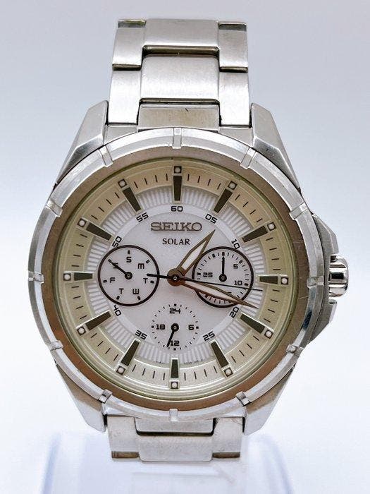 Seiko - Solar - Zonder minimumprijs - V14J-0BG0 - Heren -, Bijoux, Sacs & Beauté, Montres | Anciennes | Antiquités