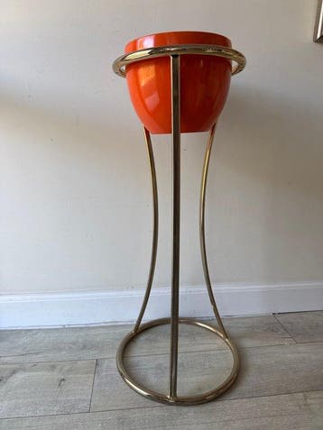 Pied de table (2) - Métal, Laiton - Support pour plante et