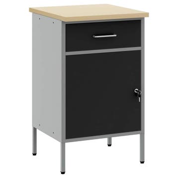 vidaXL Werkbank met lade met opslag Zwart en Grijs 50 x 55 x, Doe-het-zelf en Bouw, Werkbanken, Verzenden, Nieuw