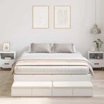 vidaXL Opbergbedframe met lade met opslag Wit 140 cm Bewerkt, Huis en Inrichting, Slaapkamer | Bedden, Verzenden, Nieuw