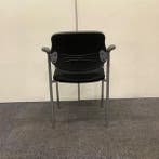 vergaderstoel, stapelstoel, zwarte stoffering - chrome poten