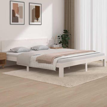 vidaXL Bedframe massief hout wit 180x200 cm, Verzenden