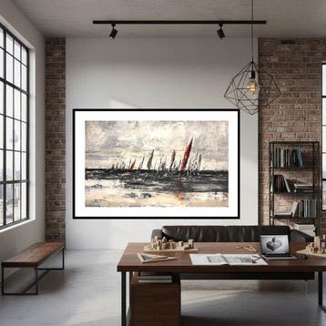 Dam Domido - Les voiles rouges - 160 x 90 cm