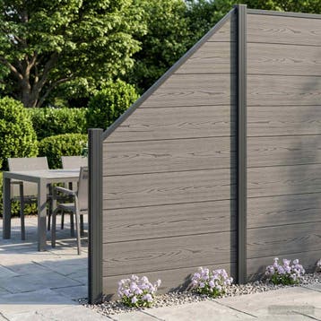 vidaXL Hekset 6 st 965 x 186 cm WPC en Aluminium Grijs, Tuin en Terras, Verzenden, Nieuw