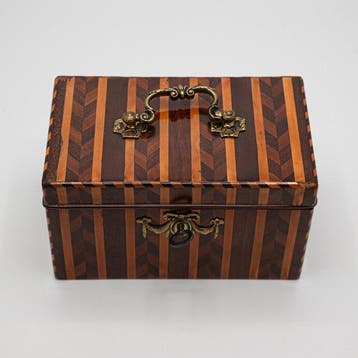 Boîte/pot à thé - Marqueterie de divers bois précieux, Antiquités & Art