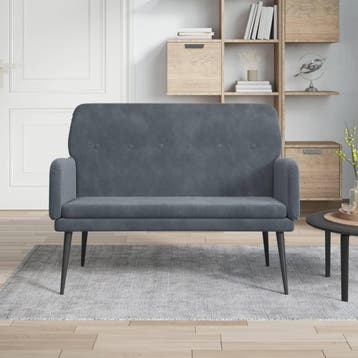 vidaXL Bankje 108x79x79 cm fluweel donkergrijs, Verzenden