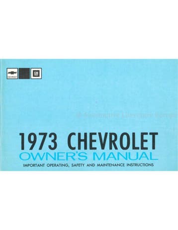 1973 CHEVROLET MONTE CARLO INSTRUCTIEBOEKJE ENGELS (USA)