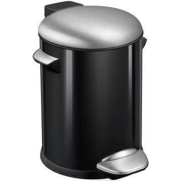 Pedaalemmer | BELLE DELUXE | RVS | Zwart | 5L | Klapdeksel, Verzenden, Nieuw in verpakking