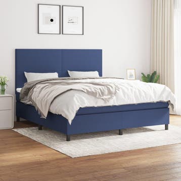 vidaXL Boxspring met matras stof blauw 160x200 cm, Verzenden, Nieuw