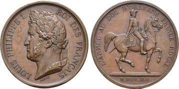 Brons medaille 1842 Frankreich Louis Philippe I 1830-1848, Postzegels en Munten, Verzenden