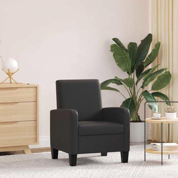 vidaXL Fauteuil kunstleer zwart, Huis en Inrichting, Verzenden, Nieuw