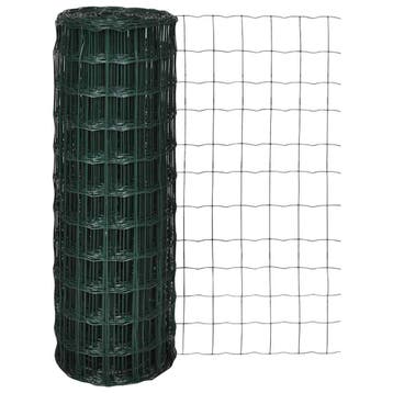 vidaXL Euro hek 25x1,2 m staal groen, Verzenden, Nieuw