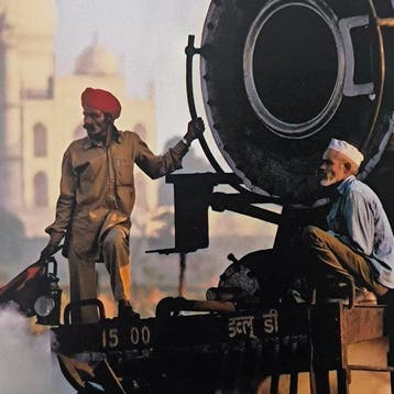 Steve McCurry (1950–) - Taj and Train in Agra. India, 1983