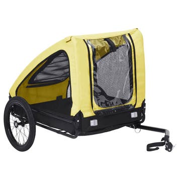 vidaXL Hondenfietstrailer geel en zwart, Verzenden, Nieuw