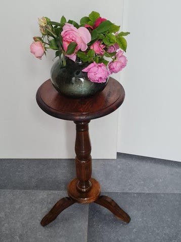 Bijzettafel - Antieke Engelse plantentafel in massief, Antiek en Kunst