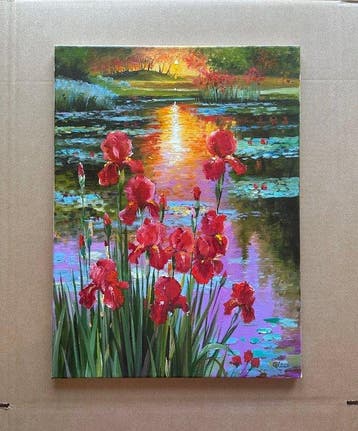 Alexander Nakonechny (1971) - Irises at sunset time