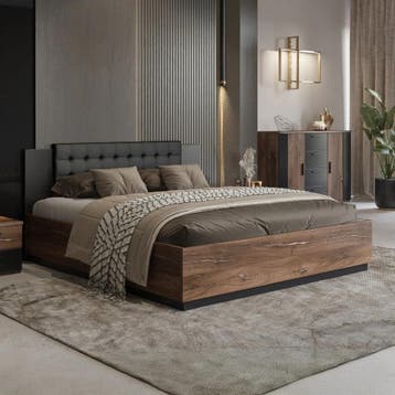 Houten Bed Siena - Bruin - Bedrame 160 x 200, Huis en Inrichting, Slaapkamer | Bedden, Verzenden, Nieuw