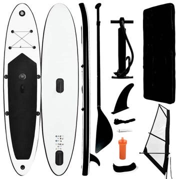 vidaXL Stand Up Paddleboard opblaasbaar met zeilset zwart en, Watersport en Boten, Verzenden, Nieuw