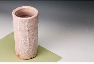 Shino Ware cilindrische bloemenvaas - Keramiek -  Kato