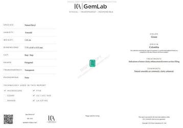 1 pcs Groen Smaragd - 1.41 ct - nternational Colored, Nieuw