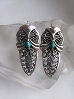 Argent, turquoise - Boucles doreilles - Style Art nouveau