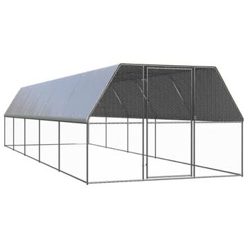 vidaXL Buitenhok voor kippen 3x10x2 m gegalvaniseerd staal, Verzenden