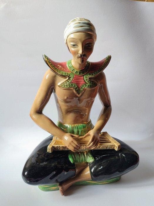 Zaccagnini - Sculpture, Suonatore Orientale (1930 - 1950) -, Antiek en Kunst, Antiek | Glaswerk en Kristal