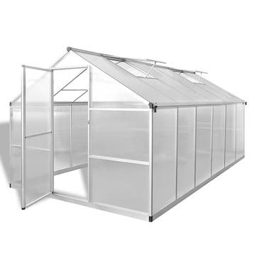 vidaXL Tuinkas versterkt aluminium met basisframe 9,025 m², Verzenden, Nieuw