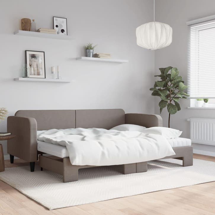vidaXL Slaapbank met onderschuifbed en matrassen 80x200 cm, Maison & Meubles, Chambre à coucher | Lits, Envoi
