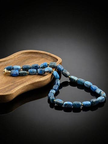 Collier d’apatite bleue - argent sterling 925 - Bijoux
