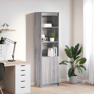 vidaXL Highboard 50x35x180 cm spaanplaat grijs Sonoma, Verzenden, Nieuw