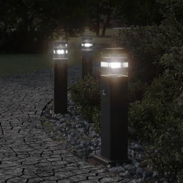 vidaXL Vloerlampen voor buiten met sensor 50 cm aluminium, Verzenden