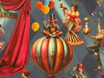 300 x 280 cm – Katoen Oeko-Tex Circus Vintage – Meubelstof