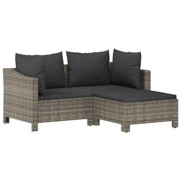 Salon de jardin rotin gris 3p - Seconde chance -35%, Verzenden, Hocker