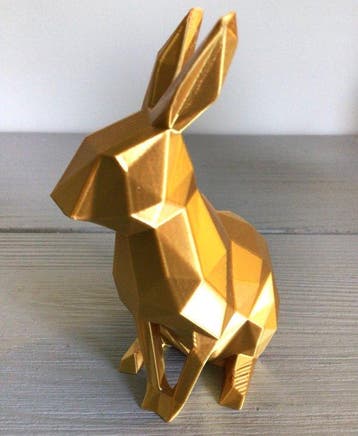 Sculpture, Geometrische Haasjes - 10 cm - plastique