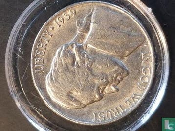 Verenigde Staten 5 cents 1939 (quadrupled die reverse), Verzenden, Losse munt