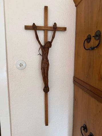 Crucifix - Hout - 1950-1960, 1960-1970 - XL - 99 cm