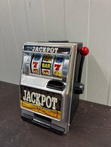 Vintage Jackpot speelautomaat – miniatuur slotmachine /